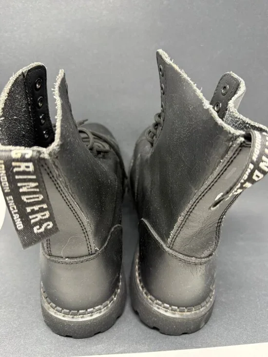 Grinders Boot Black London England Mens 12 Combat Style Boots - Picture 5 of 11